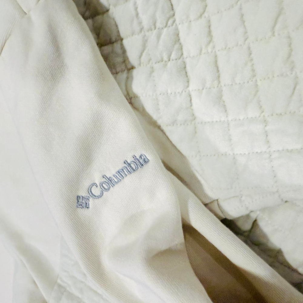 Columbia Beige Quilted Cozy Outdoor Glamping Quarter Zip Hoodie XL - Picture 4 of 6